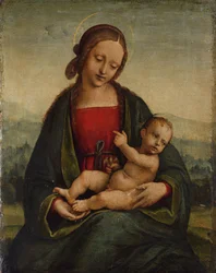 Madonna y niño con un jilguero